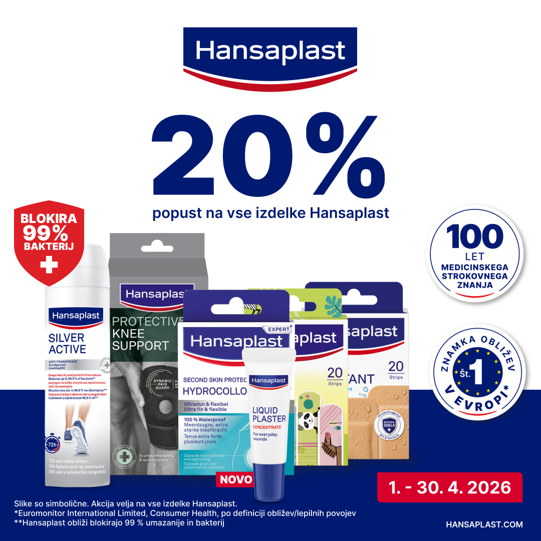 20% popust na vse izdelke Hansaplast